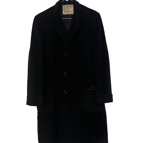 Vintage Men Hickey Freeman Kasara Wool Cashmere Overcoat Coat - Picture 1 of 15
